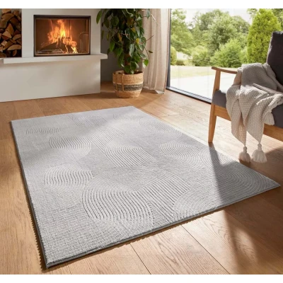 Afbeelding van Zacht Vloerkleed Fuzz Waves Grijs 50x80 Cm