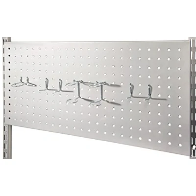 Afbeelding van Phoenix 124252SI gatenwand met 7 gereedschapshaken, zilver, 1,5 x 60 30 cm