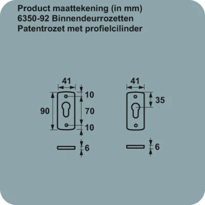 Afbeelding van Axa Binnenbeslag Patentrozet Pc F1 6350 92 91/E