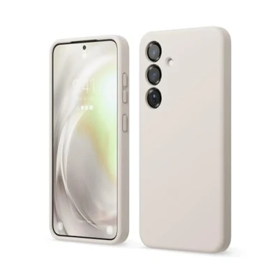 Afbeelding van elago Compatibel met Samsung Galaxy S25 Hoesje, Vloeibaar Siliconen Volledige Beschermhoes, Schokbestendig, Slank Krasbestendige Zachte Microvezelvoering, 6,2 inch (Stone)