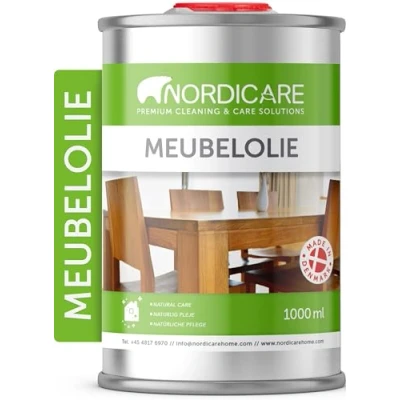 Afbeelding van Nordicare Meubelolie [1L] Houtolie kleurloos voor onderhoud van eiken, beuken, walnoot en lariks hout. Houtbeits op basis lijnolie. Vernis lijnzaadolie