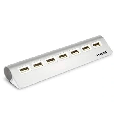 Afbeelding van HAMLET Netwerkers usb hub 2.0 7 aluminium deuren info