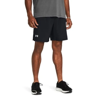 Afbeelding van Under Armour UA Woven Wdmk Shorts, zwart/wit, YMD, Zwart/Zwart/Reflecterend, XS