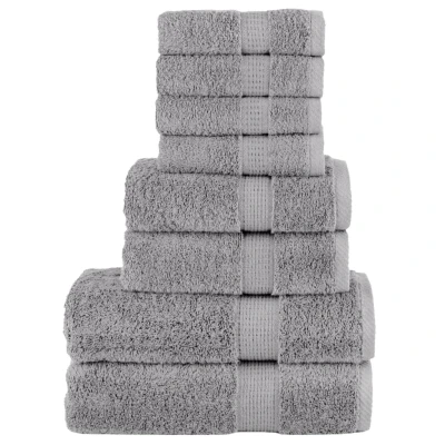 Afbeelding van vidaXL 8 delige Handdoekenset 600 g/m² 100% katoen grijs