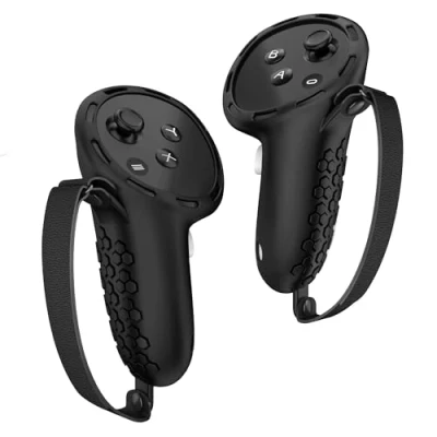 Afbeelding van Digicharge Meta Quest 3 Touch Controller siliconen beschermhoes MetaQuest VR Anti val met verstelbare polsband