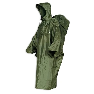 Afbeelding van Tatonka Cape Regenponcho, waterdichte regenhoes met geïntegreerde rugzak regenbescherming en capuchon trekkoord, inclusief zak, maten XS, L
