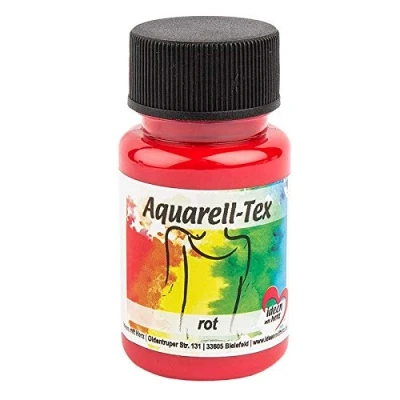 Afbeelding van Ideen mit Herz Textielverf Aquarel Tex Stofverf Aquarelverf voor textiel 50 ml sterk gepigmenteerd wasmachinebestendig op waterbasis (rood)