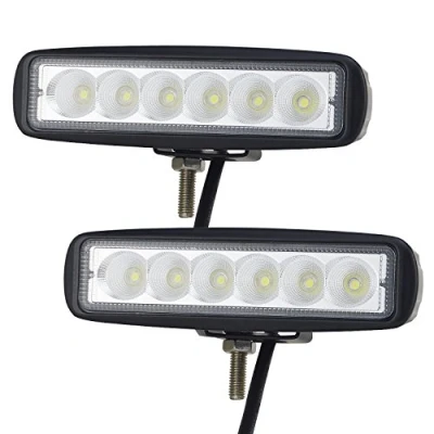 Afbeelding van AUXTINGS 2 stuks 6 inch 18W Flood LED werklichtbalk Off road vrachtwagens SUV 4WD Rijdende mistlichten,DC 12V 24V