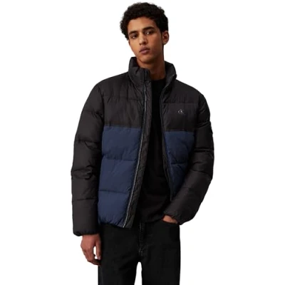 Afbeelding van Calvin Klein Jeans Blocking Puffer Winterjas, Heren, Maat: Large, Ink/black