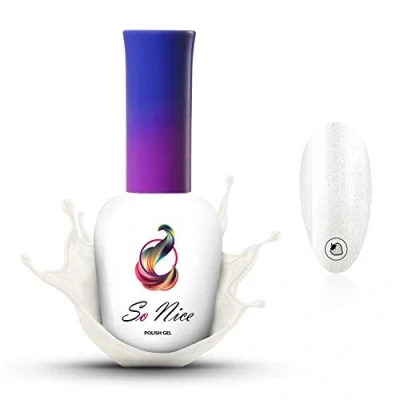 Afbeelding van So Nice Gellak UV LED, Glitter Wit, Glanzend 8 ml