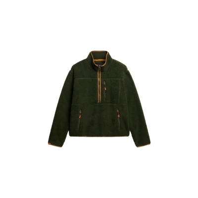 Afbeelding van Superdry Mannen Outdoor Fleecetrui met Halve Rits Groen Grootte: S