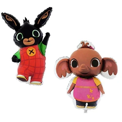 Afbeelding van Toyland® pakket met 2 Bing ballonnen Bunny &amp; Sula olifantvormige folieballon cadeaus Kraamcadeaus Babyverjaardag