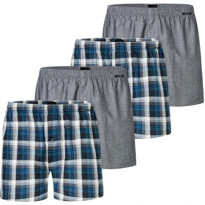 Afbeelding van Schiesser 4ER PACK WEB Boxershorts Blau grau, Heren, Maat: Small, grau