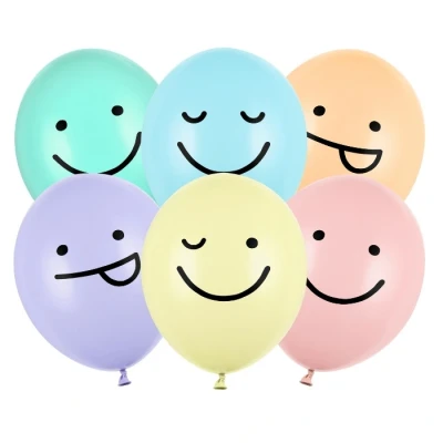 Afbeelding van Ballonnen 30 cm 6 stuks smileys