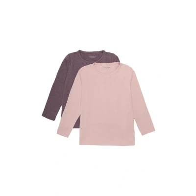 Afbeelding van MINYMO Unisex Kids Basic 35 T LS (2 pack) Shirt, Misty Rose, 86, Rose
