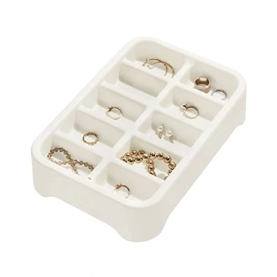Afbeelding van Organizer Inzetstuk met 10 Vakken, 28 x 19.3 6.3 cm, Kunststof, Kokoswit iDesign Eco Storage