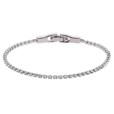 Afbeelding van Traveller Armband Dames Tennisarmband Zilverkleurig Kristal Preciosa Crystals Lengte Verstelbaar 17 19,5 cm Geplatineerd 157417