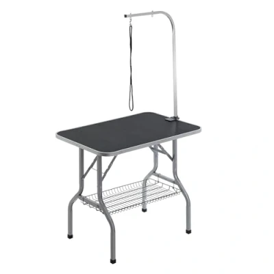 Afbeelding van VEVOR Huisdierverzorgingstafelarm met klem, 915 x 610 mm hondenverzorgingsstation, opvouwbare huisdierverzorgingsstandaard voor middelgrote en kleine honden, gratis No Sit Haunch houder