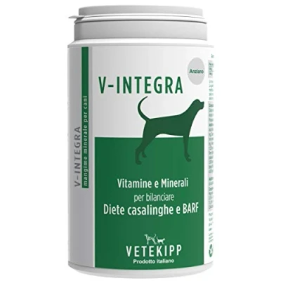 Afbeelding van Senior Dog Compleet supplement rijk aan vitamines en mineralen, voor het hondendieet BARF 200 g Made in Italy