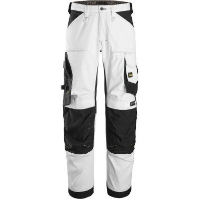 Afbeelding van SNICKERS 6351 AllroundWork stretch loose fit werkbroek (wit/zwart) 63510904212