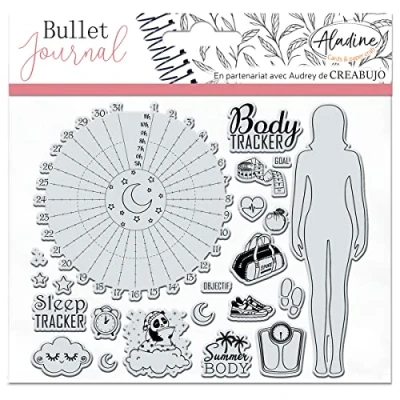 Afbeelding van Aladine Stampo bullet Clear Trackers 2 stempelbord van schuim, siliconen afdruk ideaal voor journal, scrapbooking, notitieboeken creatieve hobby&#039;s