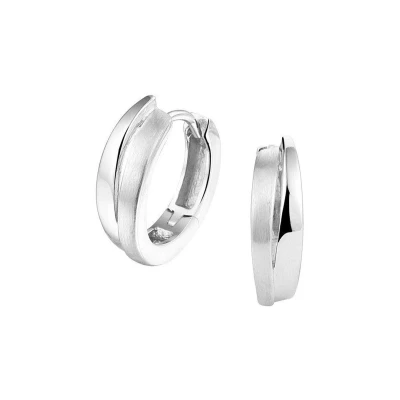 Afbeelding van Trendjuwelier huiscollectie Klapcreolen Poli/mat Zilver Gerhodineerd