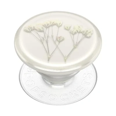 Afbeelding van ​​​PopSockets Phone Grip met uitbreidende kickstand, PopSockets voor telefoon Pressed Flower Baby&#039;s Breath