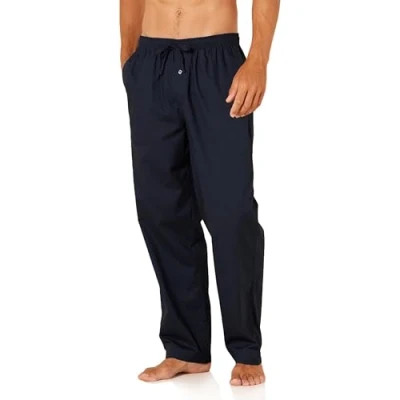 Afbeelding van Amazon Essentials Men&#039;s Geweven pyjamabroek met rechte pasvorm, Marineblauw, S