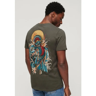 Afbeelding van Superdry Tokyo Tshirt print, Heren, Maat: XXL, Dark khaki