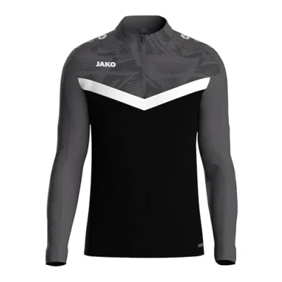 Afbeelding van JAKO Ziptop Iconic rood/wijnrood L zwart/antraciet / M