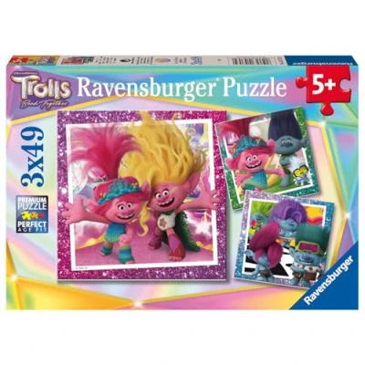 Afbeelding van Ravensburger Spieleverlag kinderpuzzel 05713 Trolls 3 3x49 stukjes Trollenpuzzel voor kinderen vanaf 5 jaar
