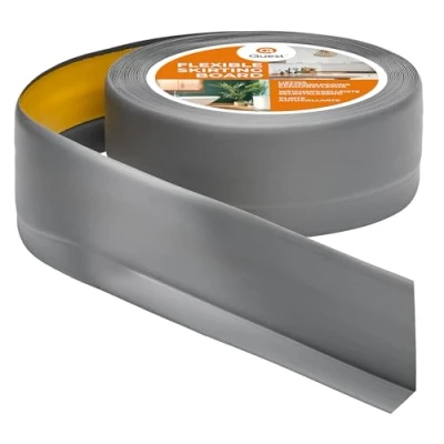 Afbeelding van Zachte plint zelfklevend grijs kniklijst om te plakken, voor keuken badkamer, 50x20mm, 10 meter