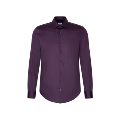 Afbeelding van Seidensticker Zakelijk herenhemd slim fit gemakkelijk te strijken Kent kraag lange mouwen 100% katoen, lila, 45