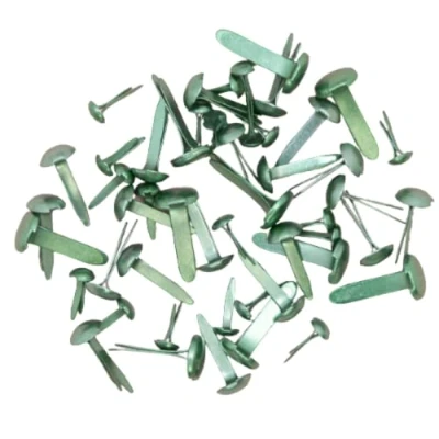 Afbeelding van Craftelier Set van 50 Brads of bindgereedschap in 3 verschillende maten, ideaal voor het verfraaien etiketten decoreren kaartprojecten, scrapbooking en knutselwerk, turquoise metallic
