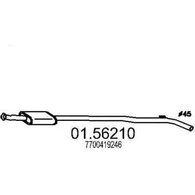 Afbeelding van MTS 01.56210 Middendemper 1590mm RENAULT: Clio II Hatchback (BB, CB) 1.6 1998 2005