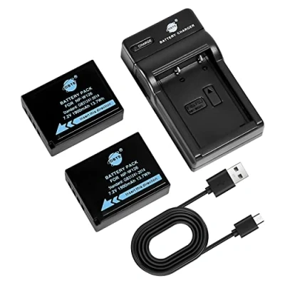 Afbeelding van DSTE NP W126 camera batterij (2 stuks) en oplader compatibel met Fuji X A1, E1, E2, M1, Pro1, HS30EXR, HS33EXR, HS50EXR