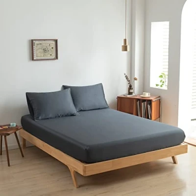 Afbeelding van Boomba Bamboo Premium Hoeslaken 400TC Donker blauw 100% natuurlijk bamboe 200x220x35