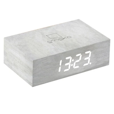 Afbeelding van Gingko Flip Click Clock Alarmklok BeukenLED Wit