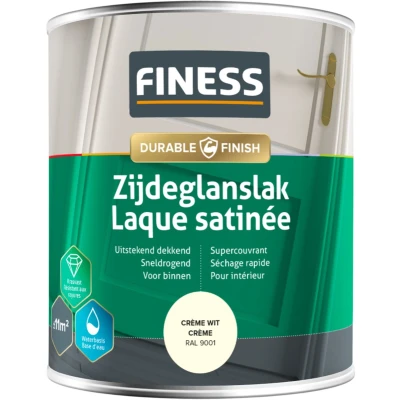 Afbeelding van Finess zijdeglanslak waterbasis crème wit (RAL 9001) 750 ml.