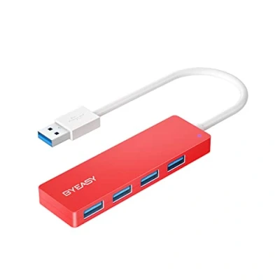 Afbeelding van USB Hub, BYEASY 4 poorts 3.0 ultradunne, draagbare gegevenshub, toepasselijk voor iMac Pro, MacBook Air, Mac Mini/Pro, Surface Notebook PC, Laptop, flashdrives, Tesla Model 3 en mobiele HDD