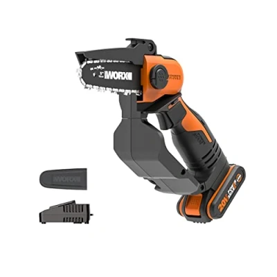 Afbeelding van WORX WG324E accu eenhandstakkenzaag, 20 V, 12 cm zwaardlengte, licht en comfortabel, PowerShare compatibel, met oplader