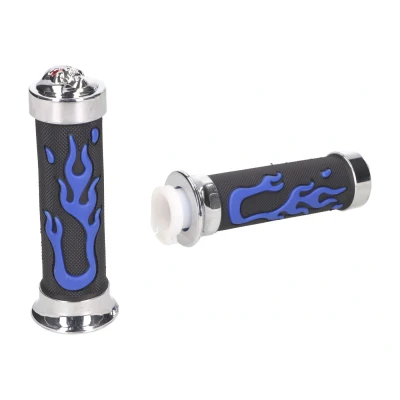Afbeelding van Handvatset Flame Custom zwart blauw