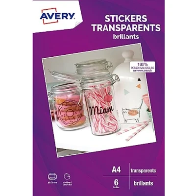 Afbeelding van Avery C9421, Transparant, Zelfklevend printerlabel, A4, Papier, Inkjet, Permanent