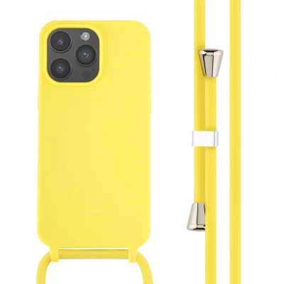 Afbeelding van Apple iPhone 14 Pro Max Hoesje Siliconen en TPU (zacht) iMoshion Softcase/Koordhoesje/Backcover Geel Telefoonhoesje