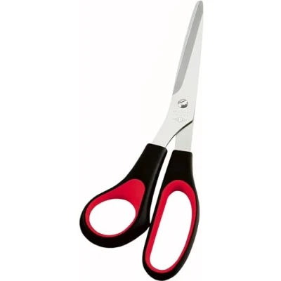 Afbeelding van Wedo 97681 Universele schaar linkshandig (roestvrij roestvrij staal, kunststof softgrepen, 21 cm) zwart/rood