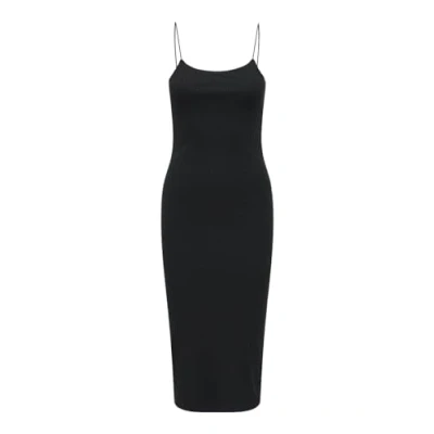 Afbeelding van ONLY Dames Onlsille S/L midi Dress JRS jurk, zwart, L