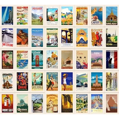 Afbeelding van Bear and Bee 40 oude reisansichtkaarten van populaire reisbestemmingen in multipack (set 1)