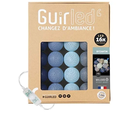Afbeelding van Lichterkette Baumwollkugeln USB Doppel Ladegerät 2 A inklusive, 3 Intensitäten, 16 Kugeln Byzantin