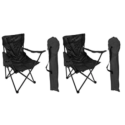 Afbeelding van Mojawo 2&#039;er Set visstoelen campingstoel vouwstoel visstoel regiestoel zwart met bekerhouder en tas