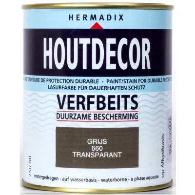 Afbeelding van Hermadix Houtdecor Transparant 660 Grijs Tuinbeits